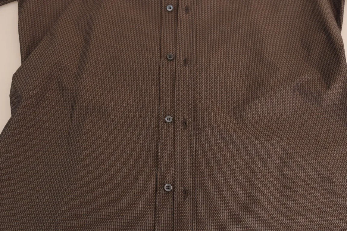 Brown Cotton GOLD Slim Shirt