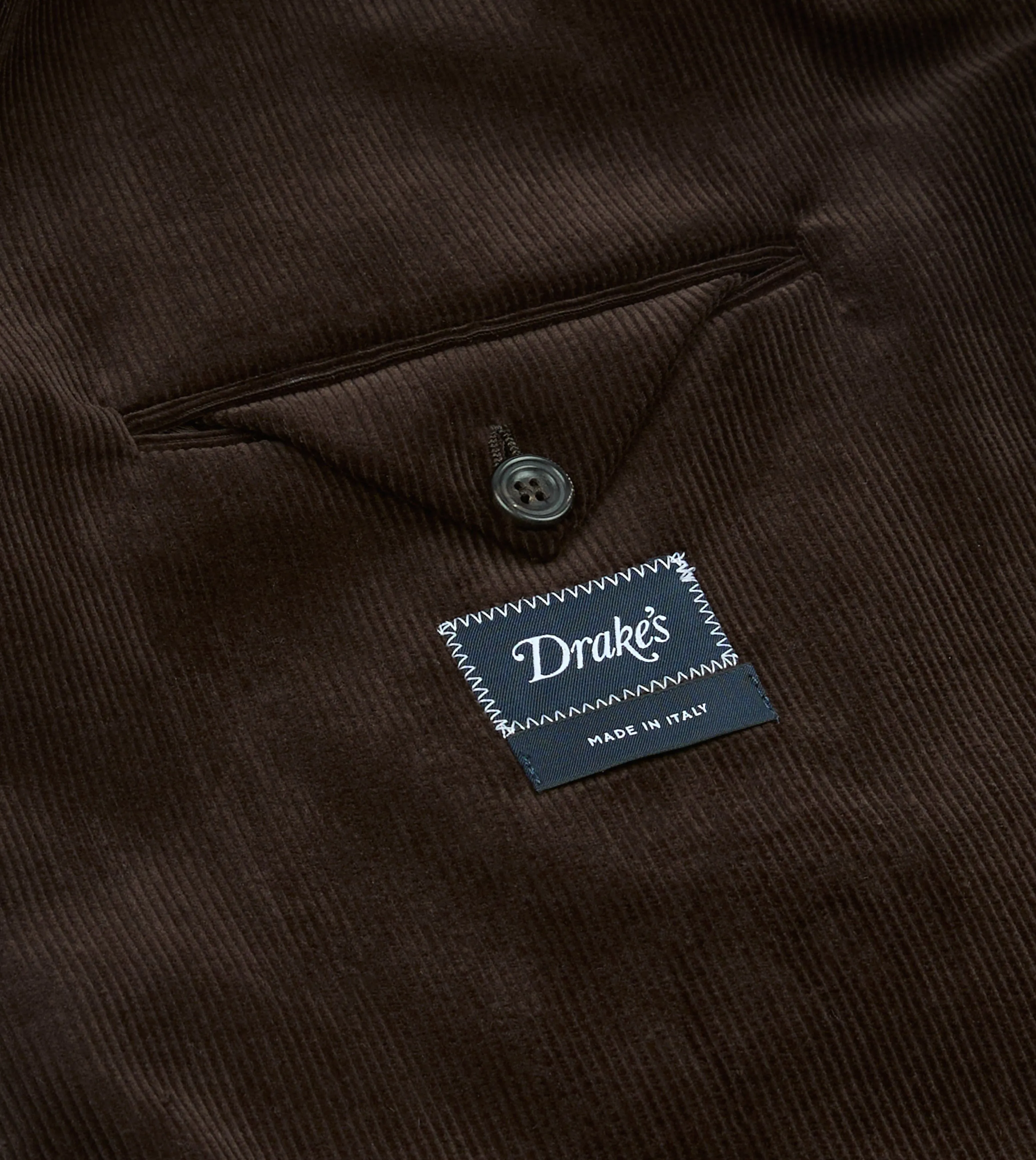 Brown Mid-Wale Cotton Corduroy Tailored Jacket