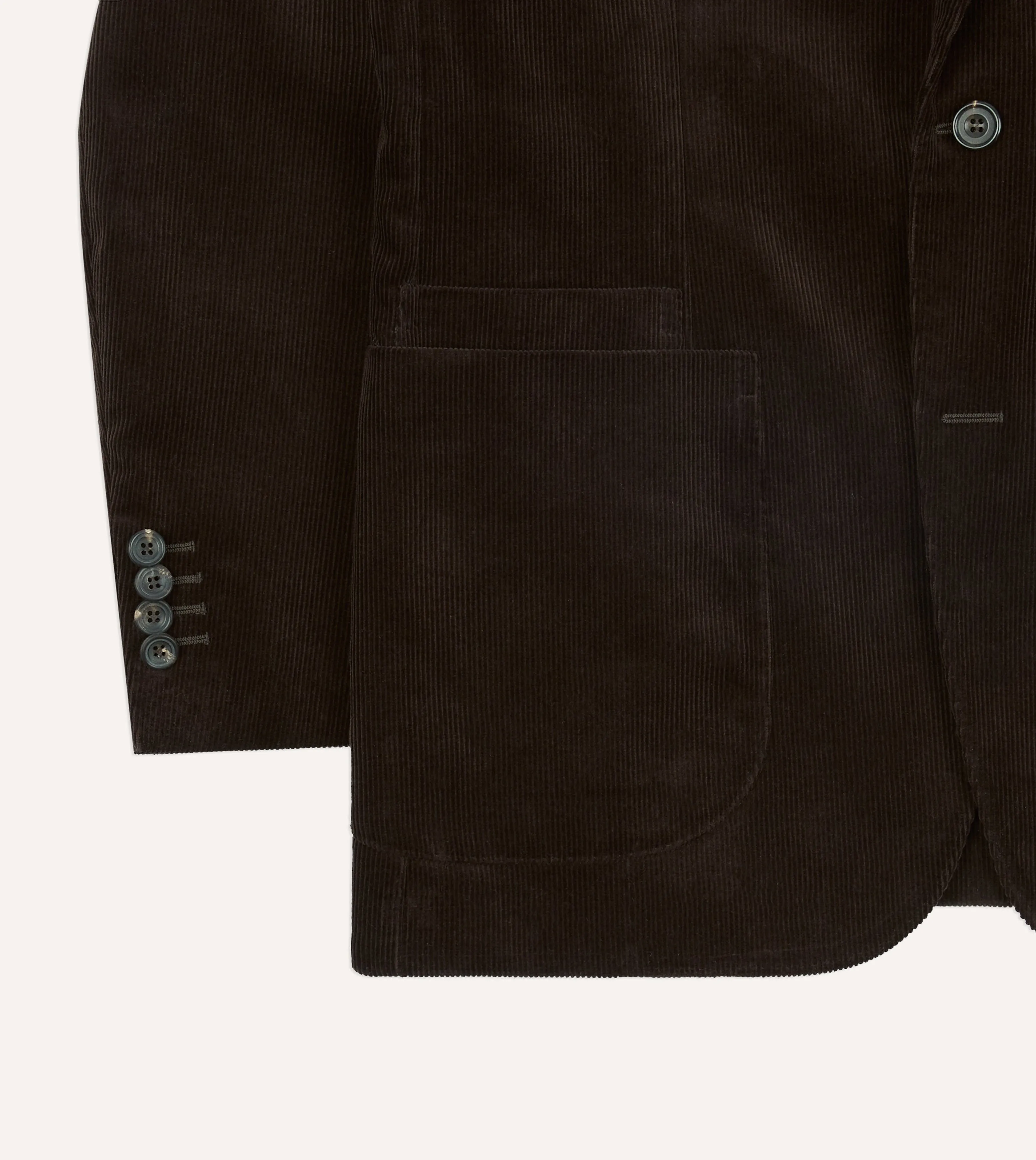 Brown Mid-Wale Cotton Corduroy Tailored Jacket