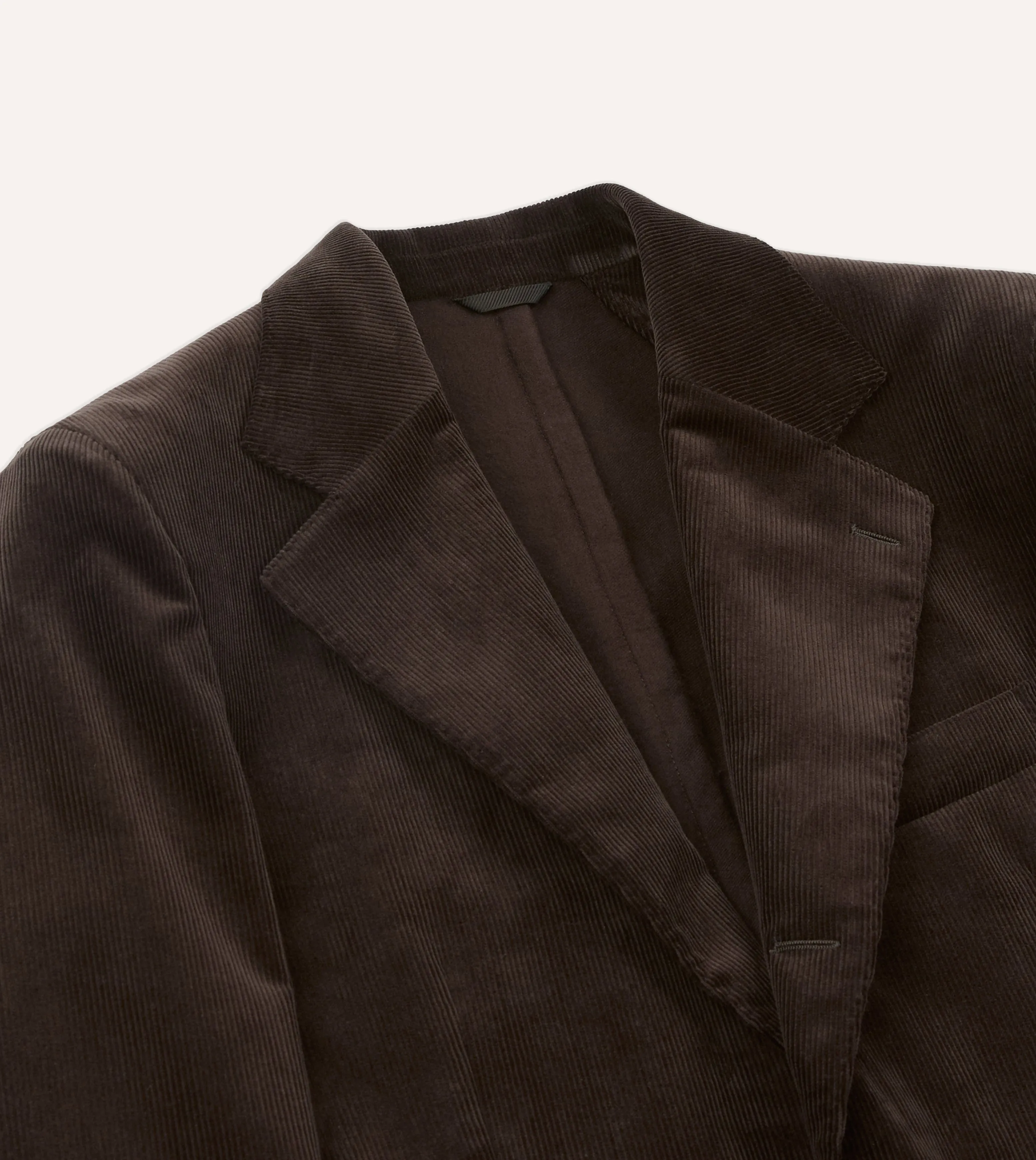 Brown Mid-Wale Cotton Corduroy Tailored Jacket