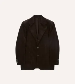 Brown Mid-Wale Cotton Corduroy Tailored Jacket