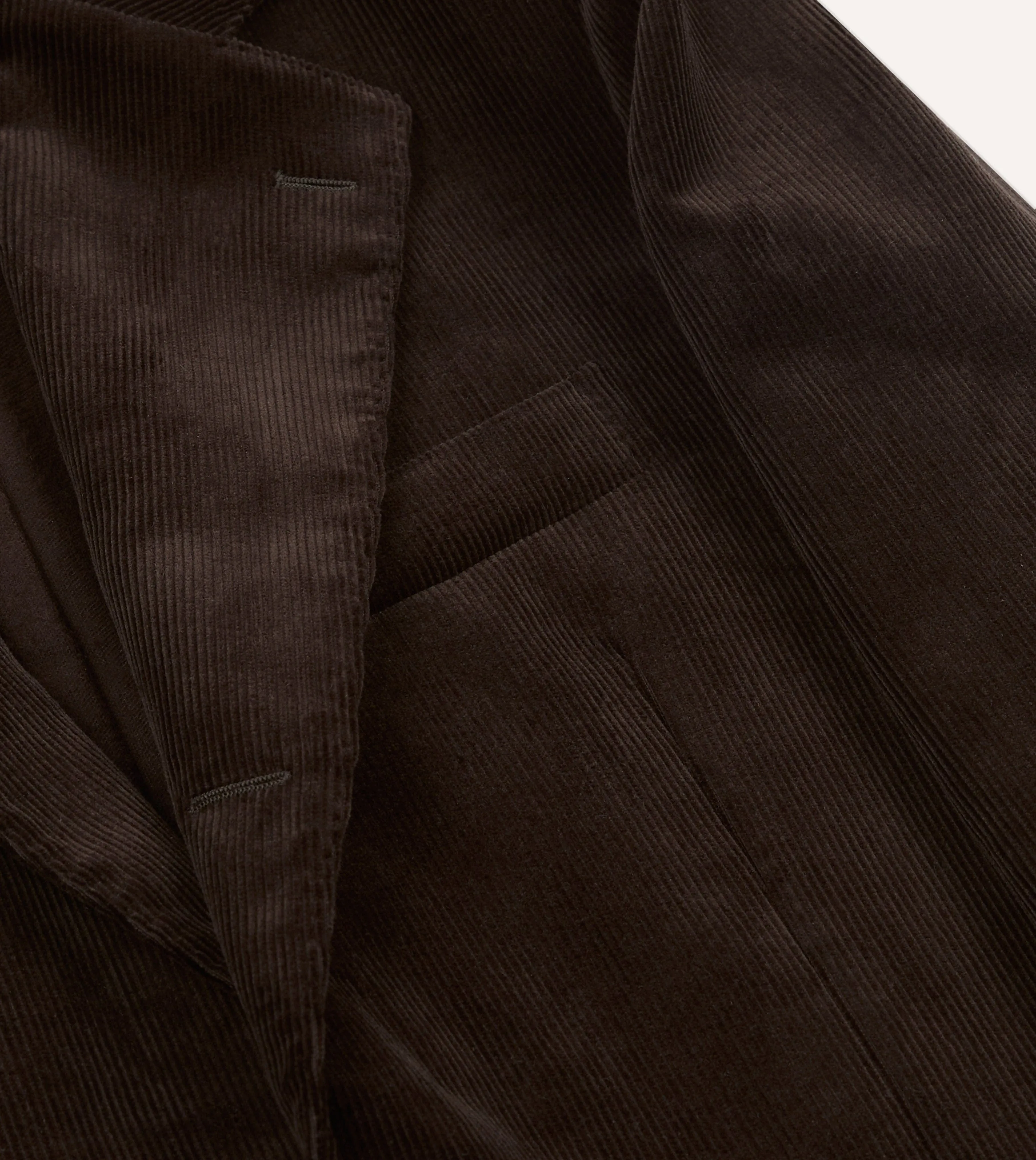Brown Mid-Wale Cotton Corduroy Tailored Jacket