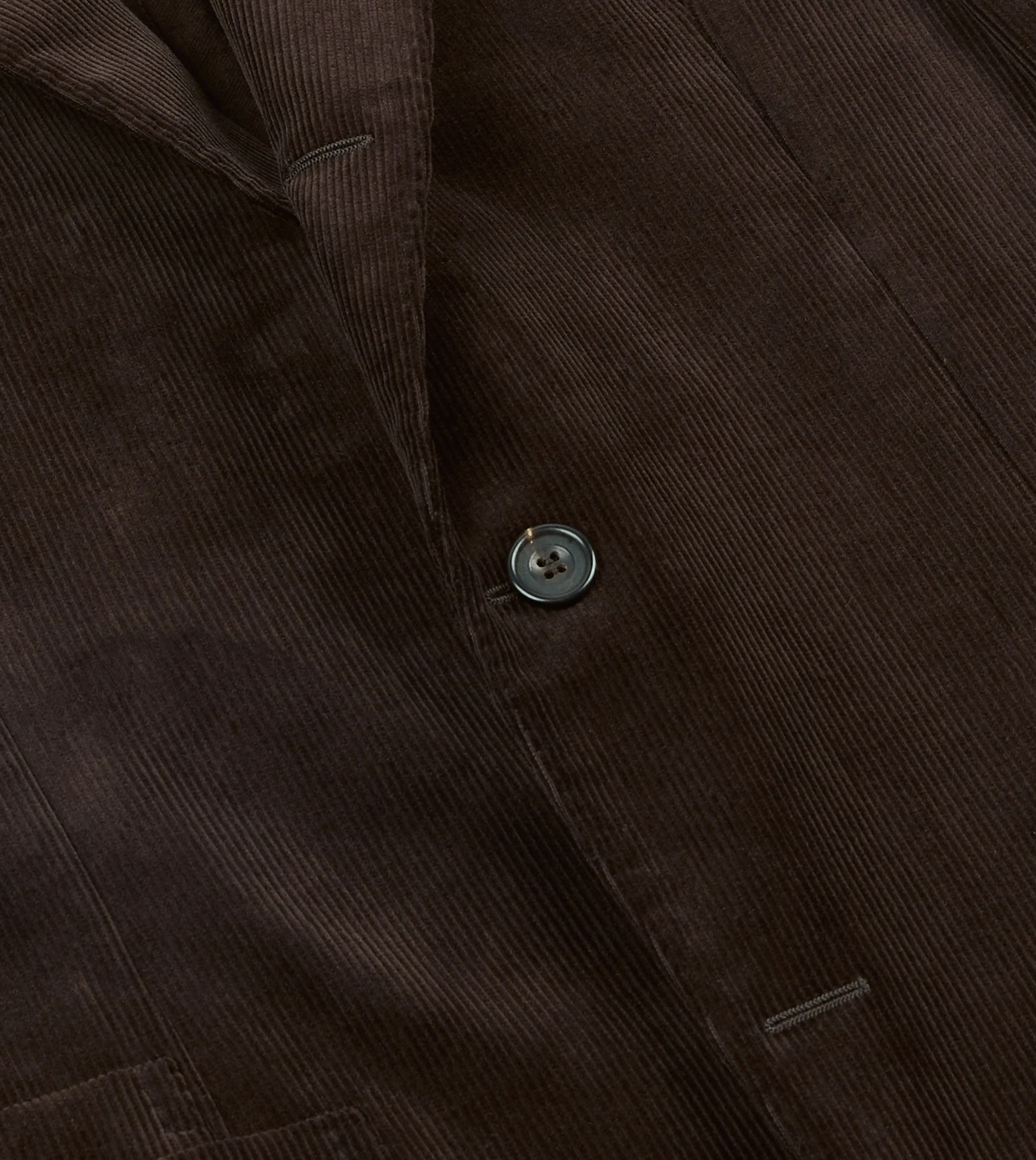 Brown Mid-Wale Cotton Corduroy Tailored Jacket