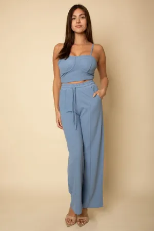 Bustier Cami Top & Slant Straight Pants S-L