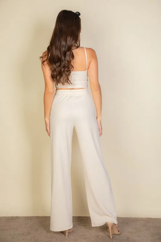 Bustier Cami Top & Slant Straight Pants S-L