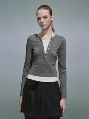 Button Half Placket T-Shirts