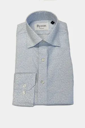 Byron Blue Floral Print Performance Shirt
