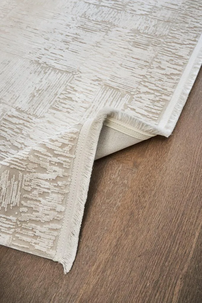 Calista Beige Viscose Woven Modern Living Room Rug 1712