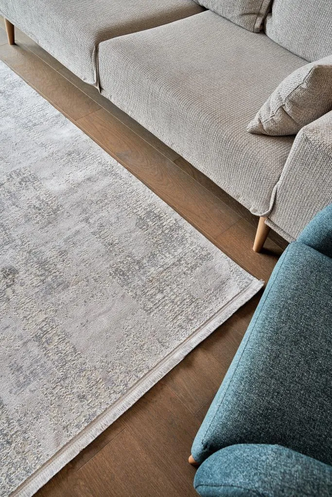 Calista Gray Viscose Woven Modern Living Room Rug 1761