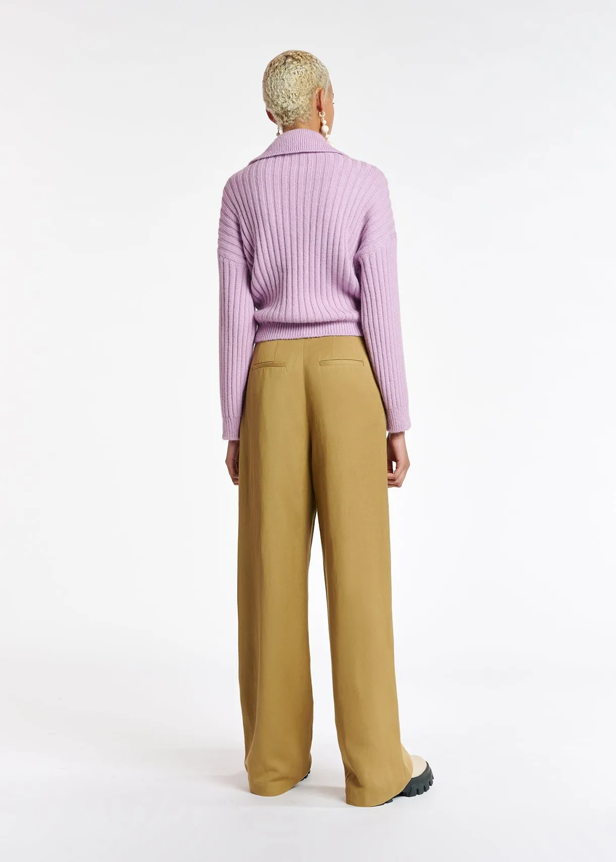 Camel wide-leg pants