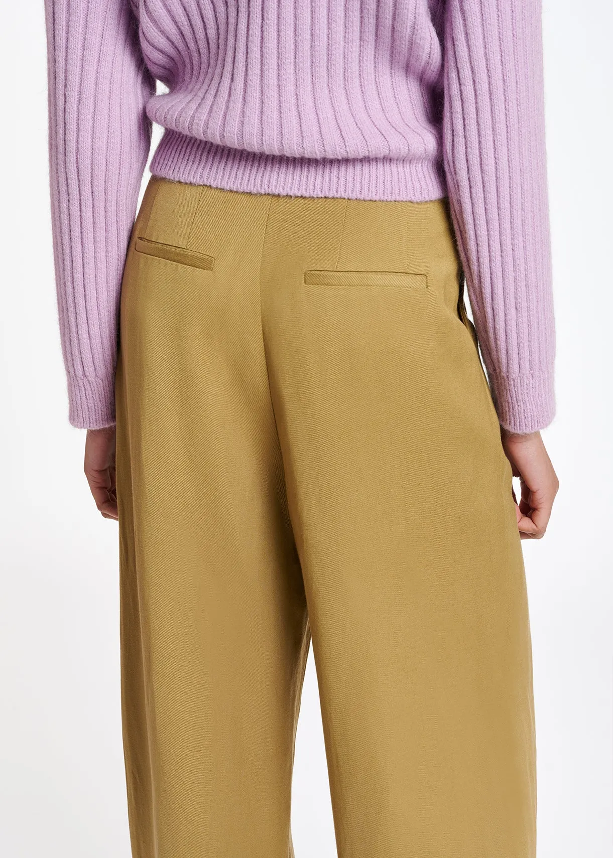 Camel wide-leg pants