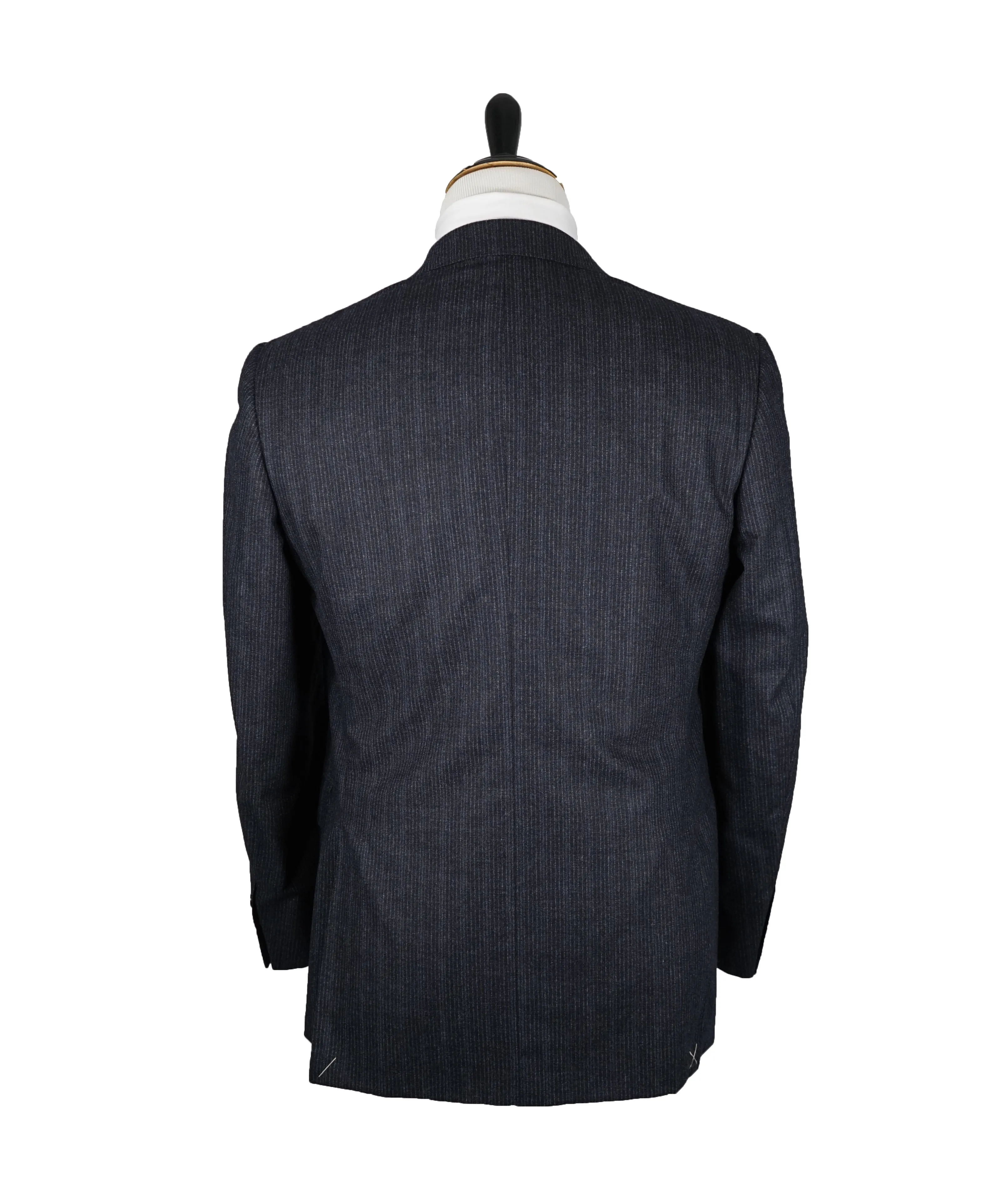 CANALI - Flannel Wool Navy Chalk Stripe Suit - 42R