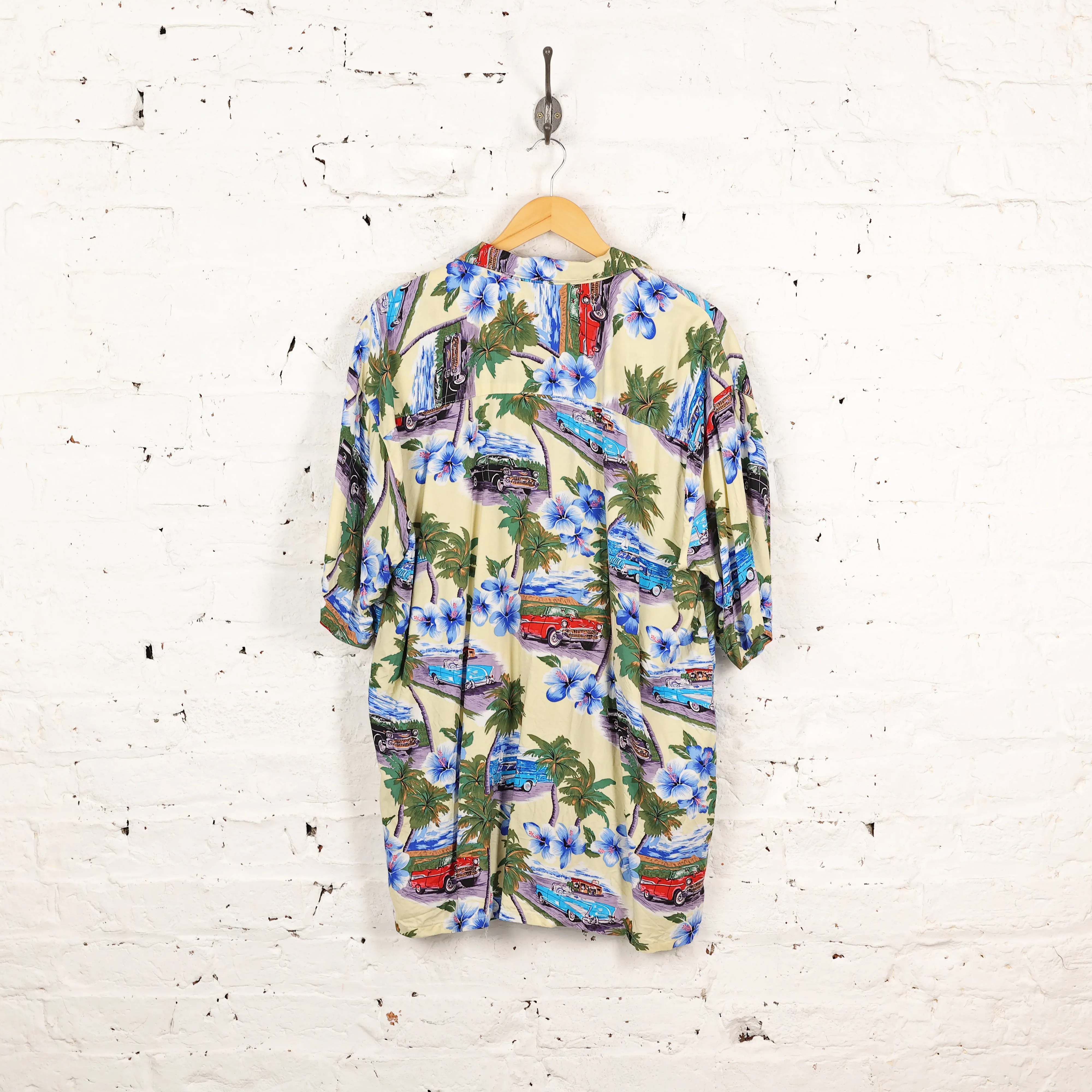 Cars Hawaiian Pattern Shirt - Beige - L