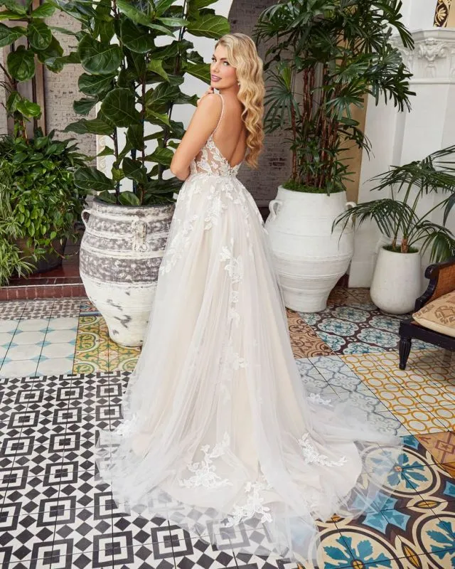 Casablanca Size 16C BL354 Callie Nude/Ivory Gown