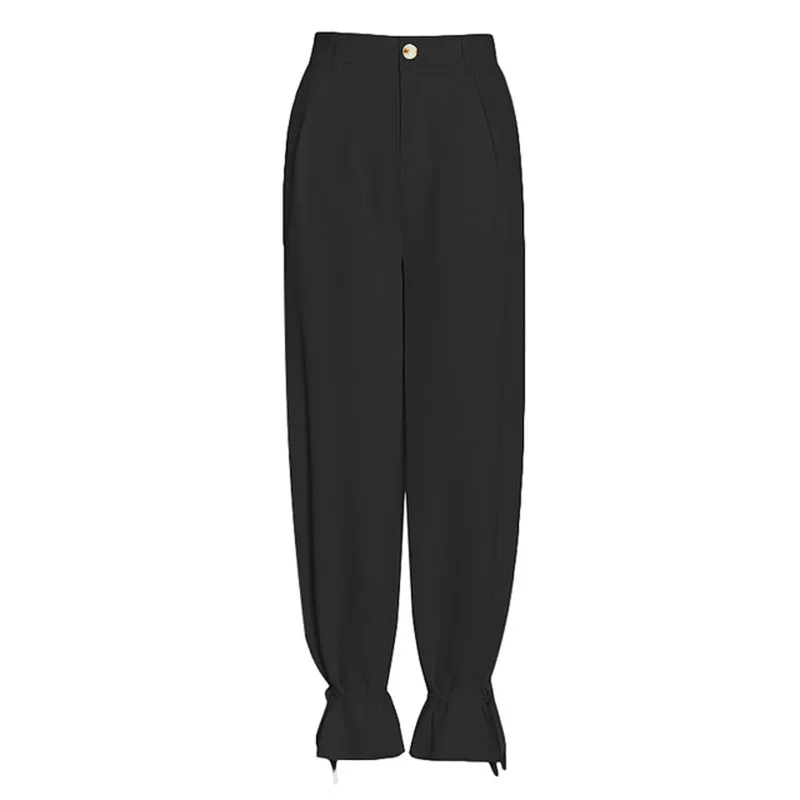 Casual Lace Up Wide Leg Pants