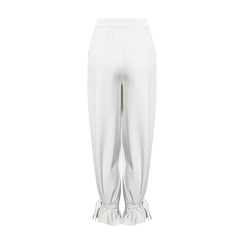 Casual Lace Up Wide Leg Pants