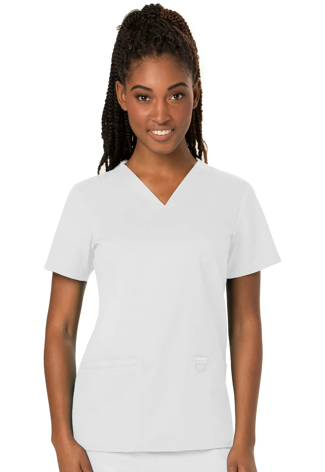 CHEROKEE REVOLUTION WOMEN'S 3 POCKET V-NECK TOP