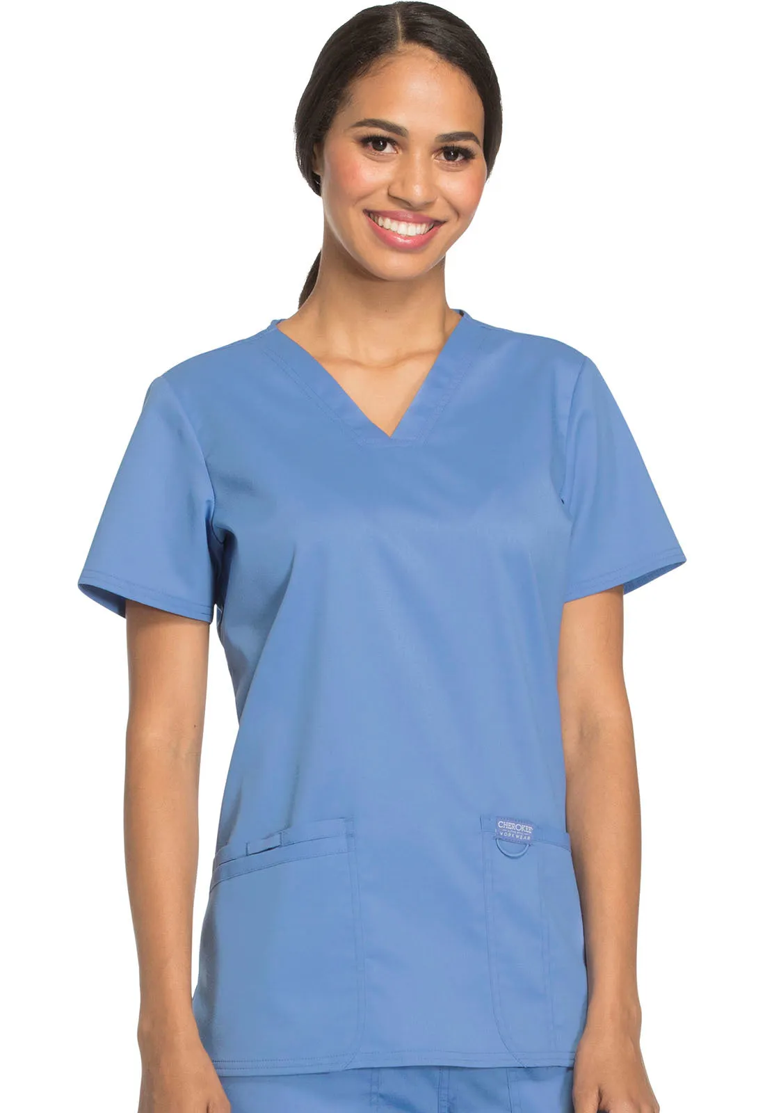 CHEROKEE REVOLUTION WOMEN'S 3 POCKET V-NECK TOP