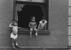 Children Playing at Window
