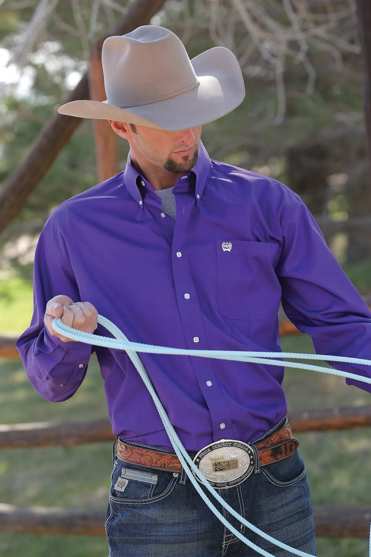Cinch Men's Classic Fit Long Sleeve Solid Button-Down Western Shirt