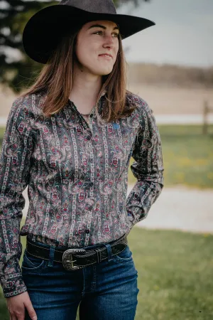 CINCH Women's Grey Paisley Button Down (XS-XXL)