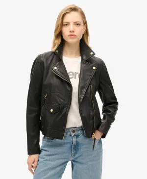 Classic Leather Biker Jacket | Black