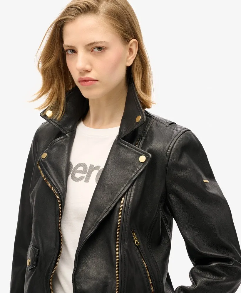 Classic Leather Biker Jacket | Black