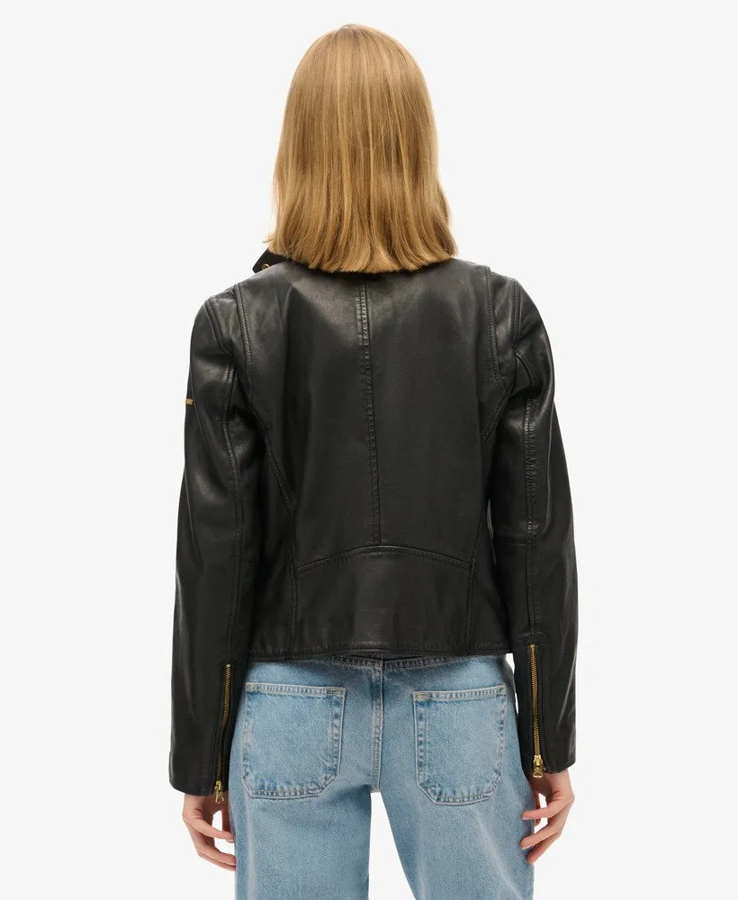 Classic Leather Biker Jacket | Black