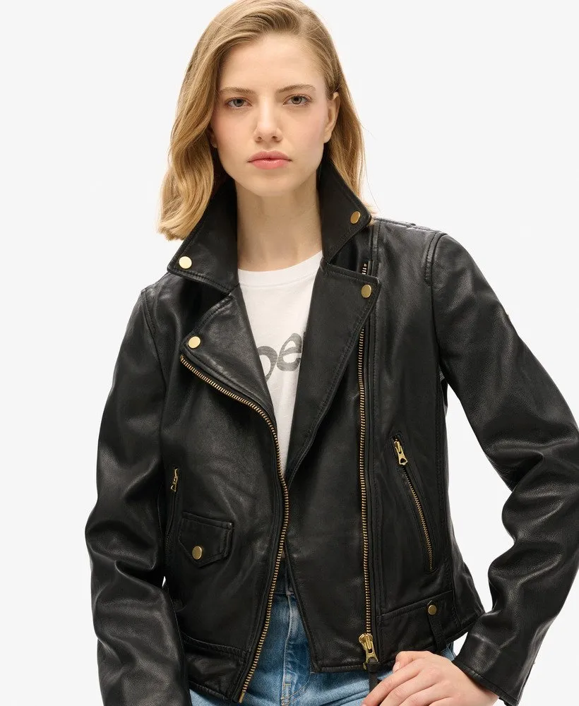 Classic Leather Biker Jacket | Black