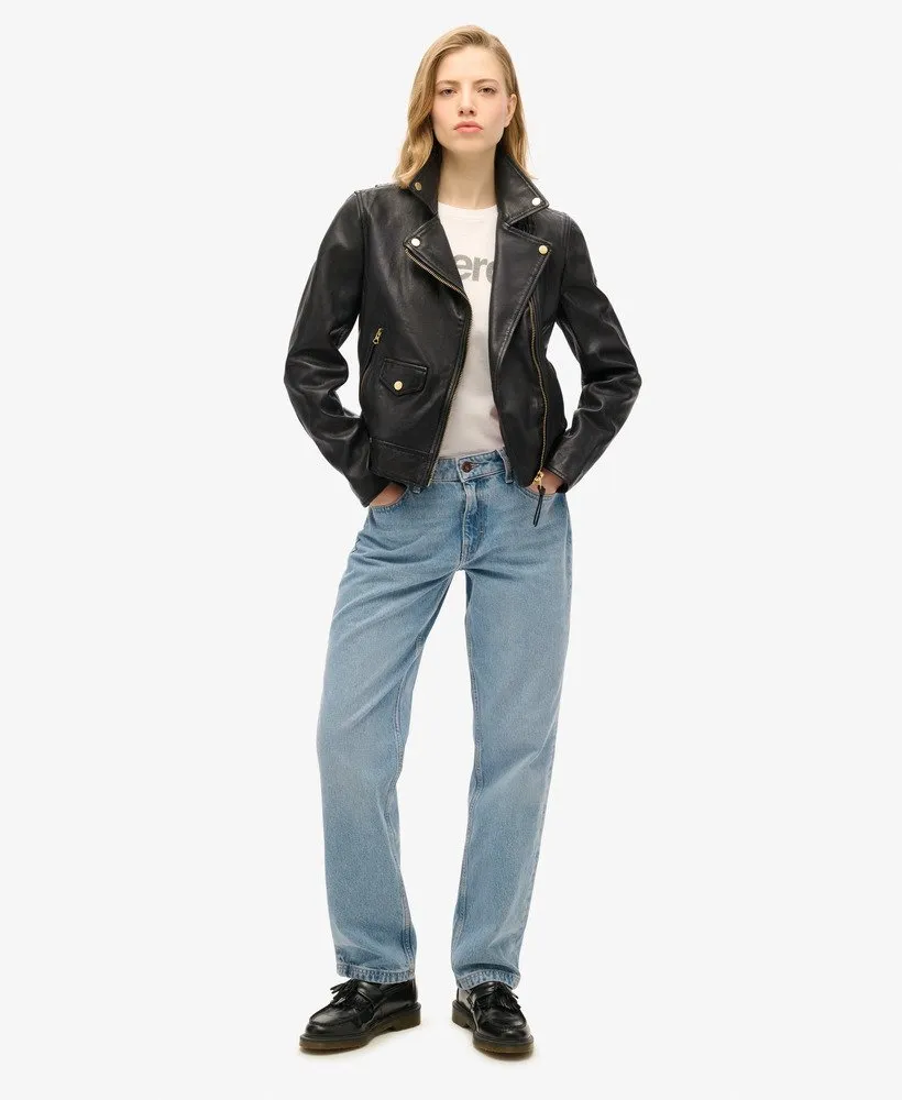 Classic Leather Biker Jacket | Black