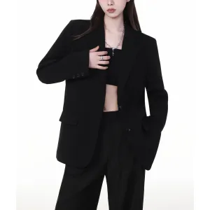 Classic One-Button Tailored Blazer