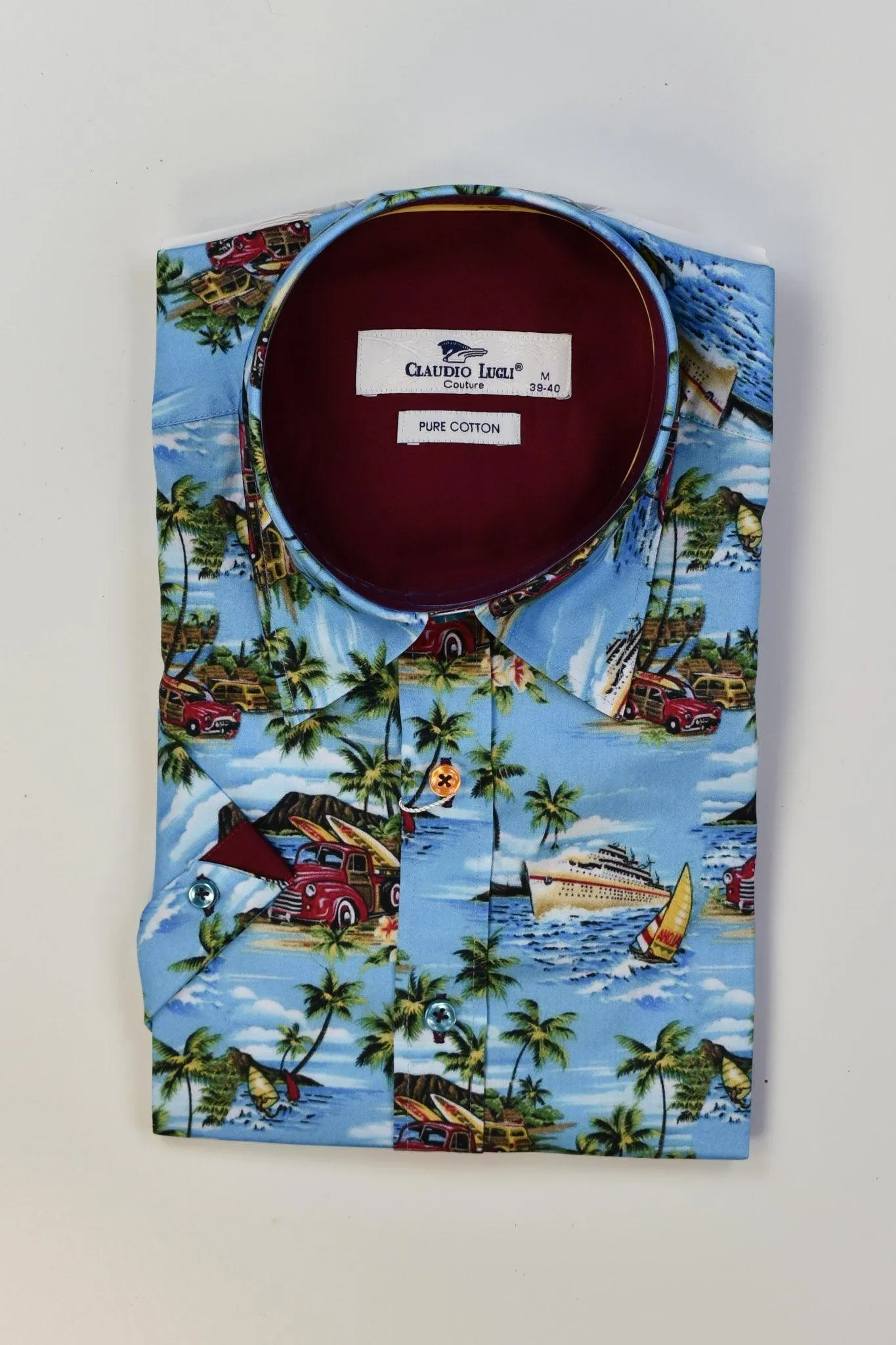 Claudio Lugli Short Sleeve Hawaii shirt - Blue