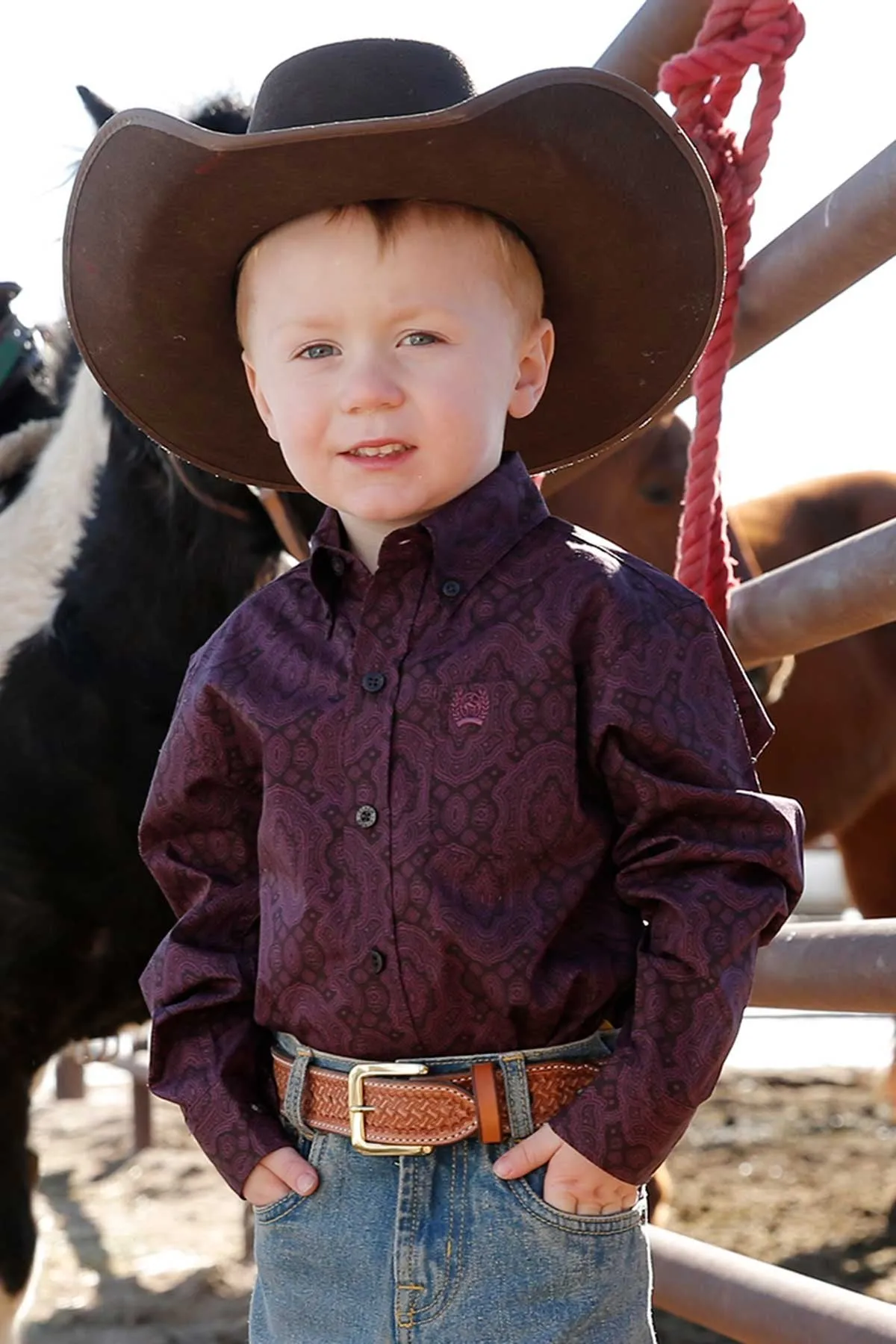 CLMTW7061299 Cinch L/S Shirt Boys Print