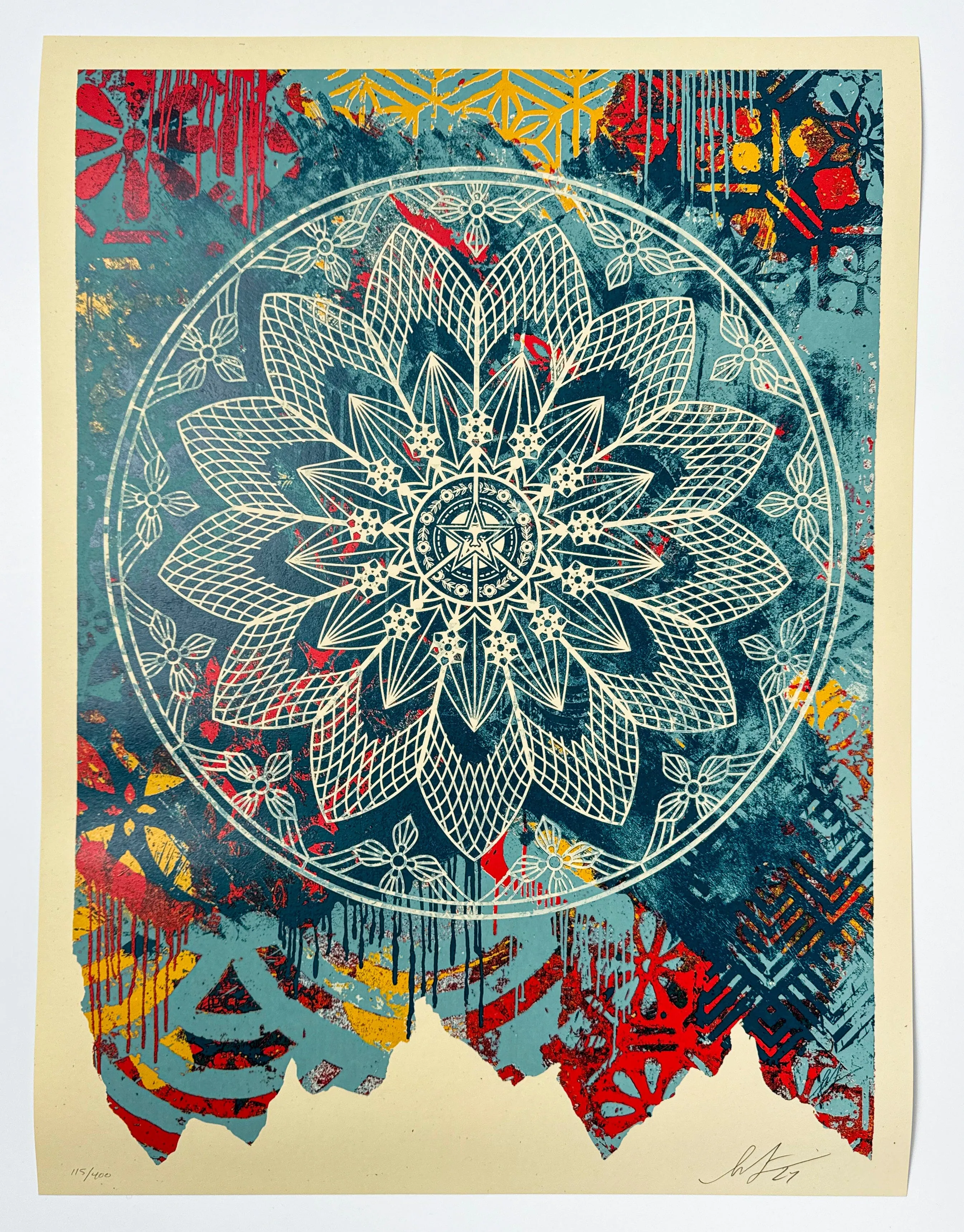 Collage Peace Mandala (Blue)