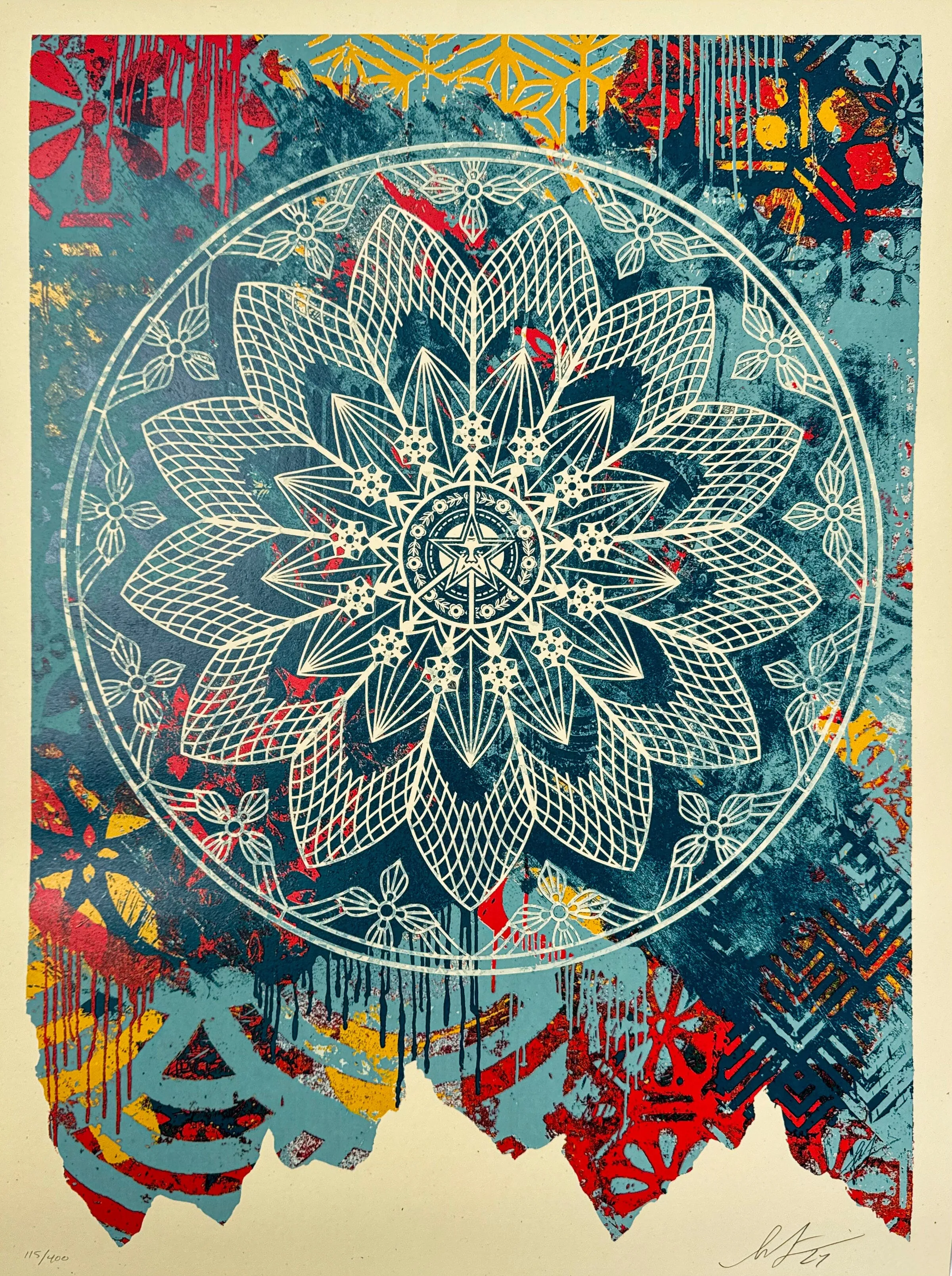 Collage Peace Mandala (Blue)