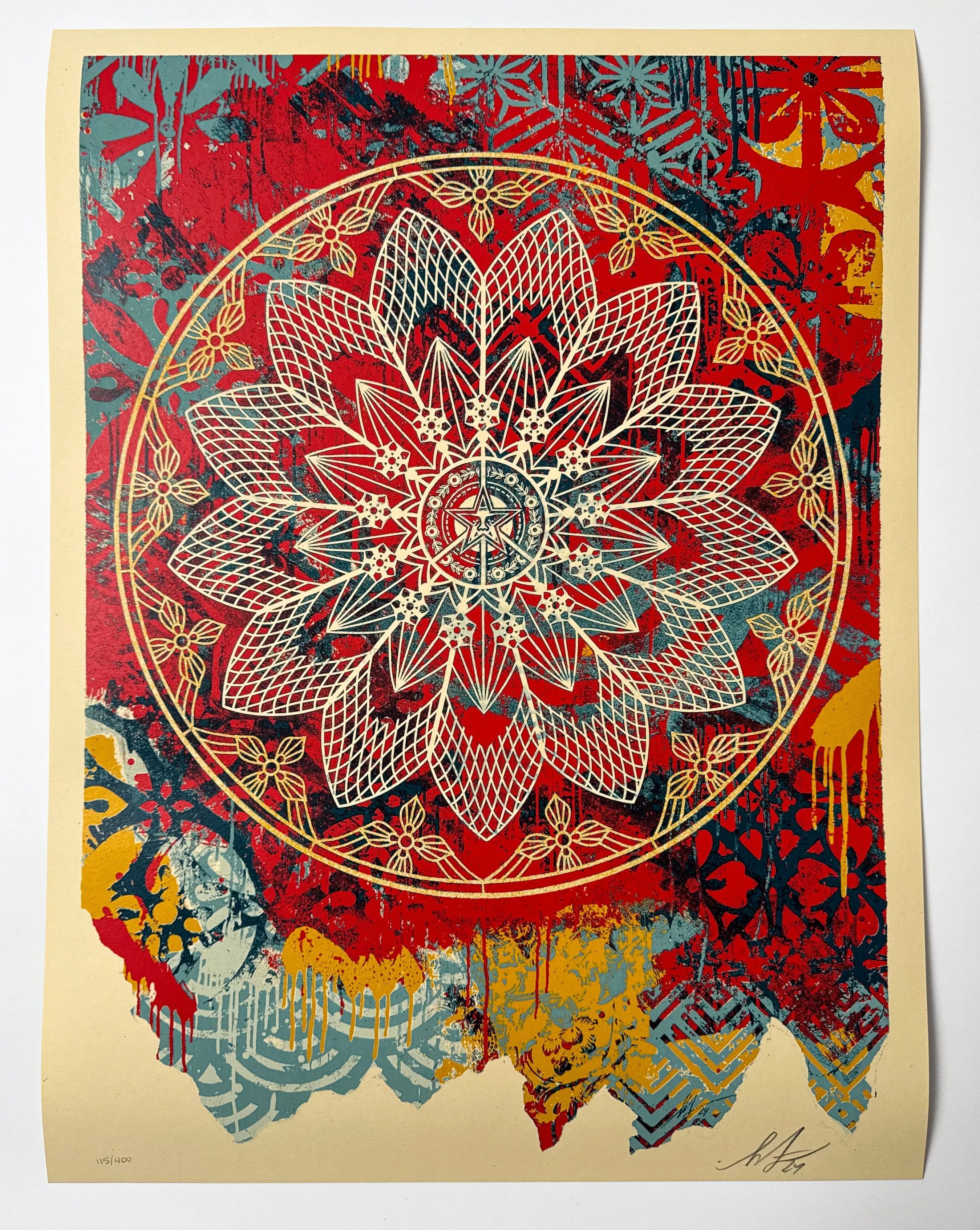Collage Peace Mandala (Red)