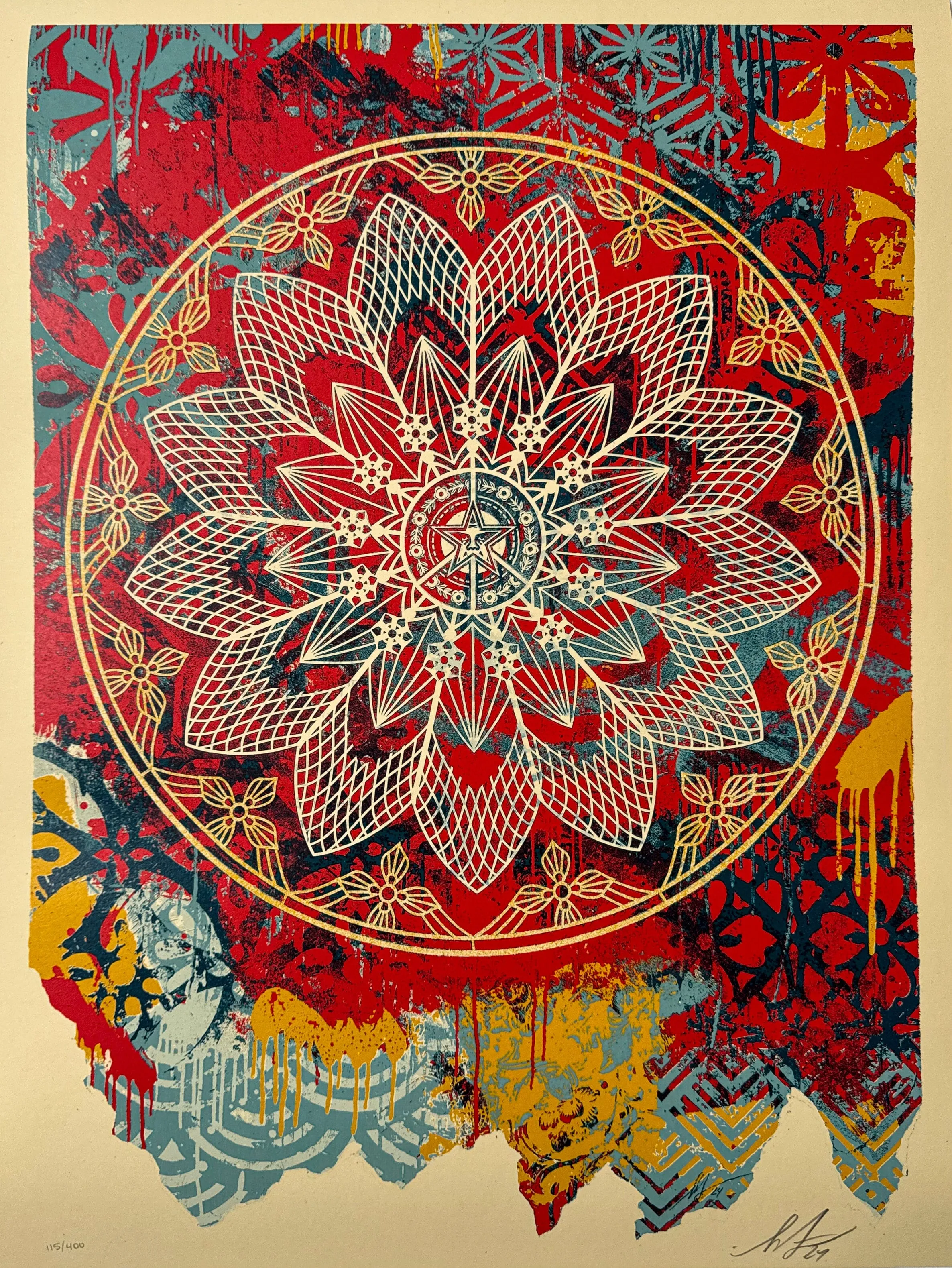 Collage Peace Mandala (Red)