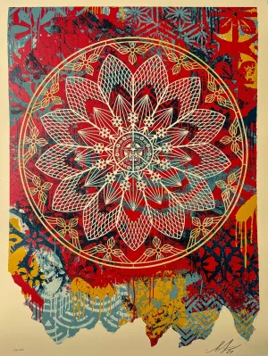 Collage Peace Mandala (Red)