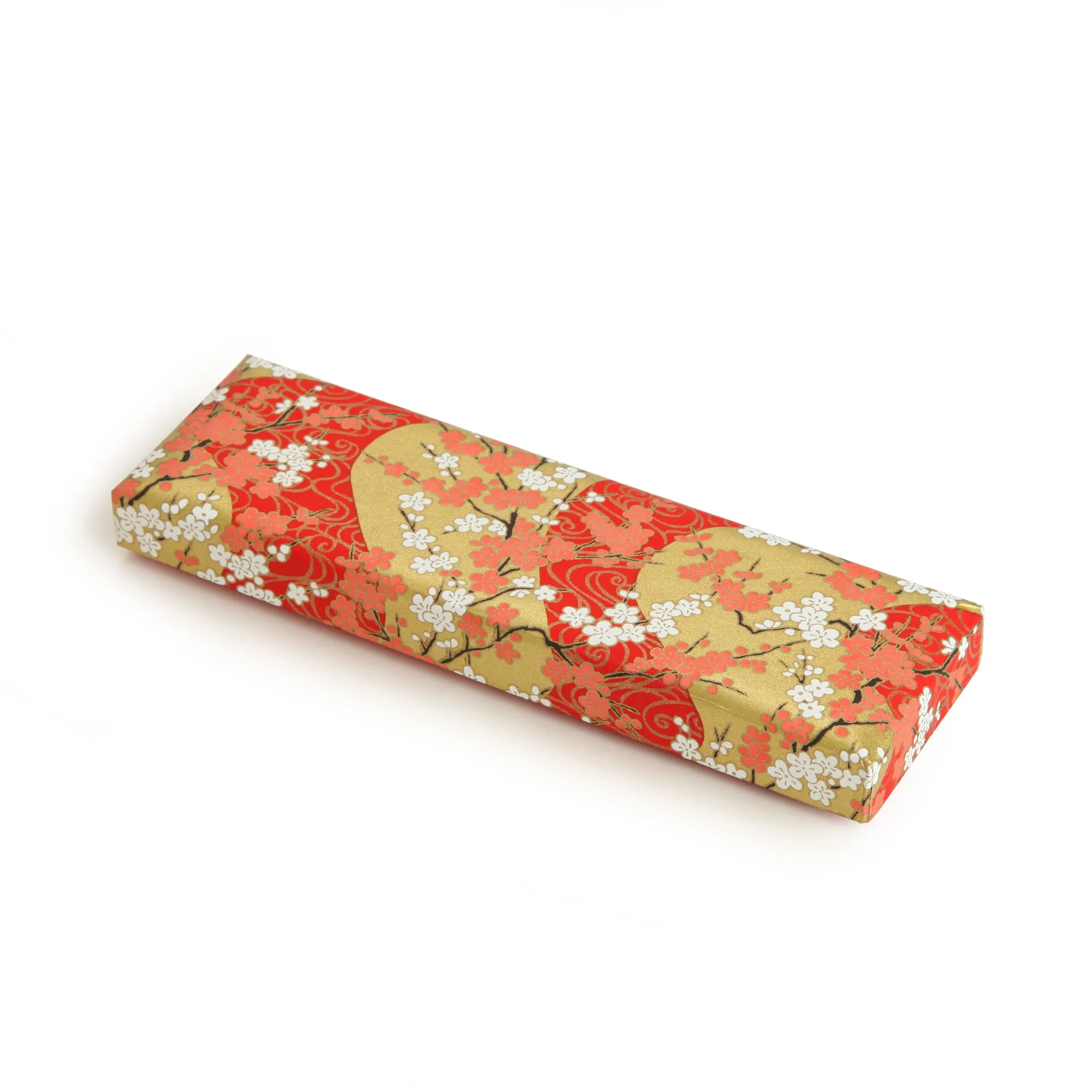 Colored Pencil Box With Japanese Flower Blossoms