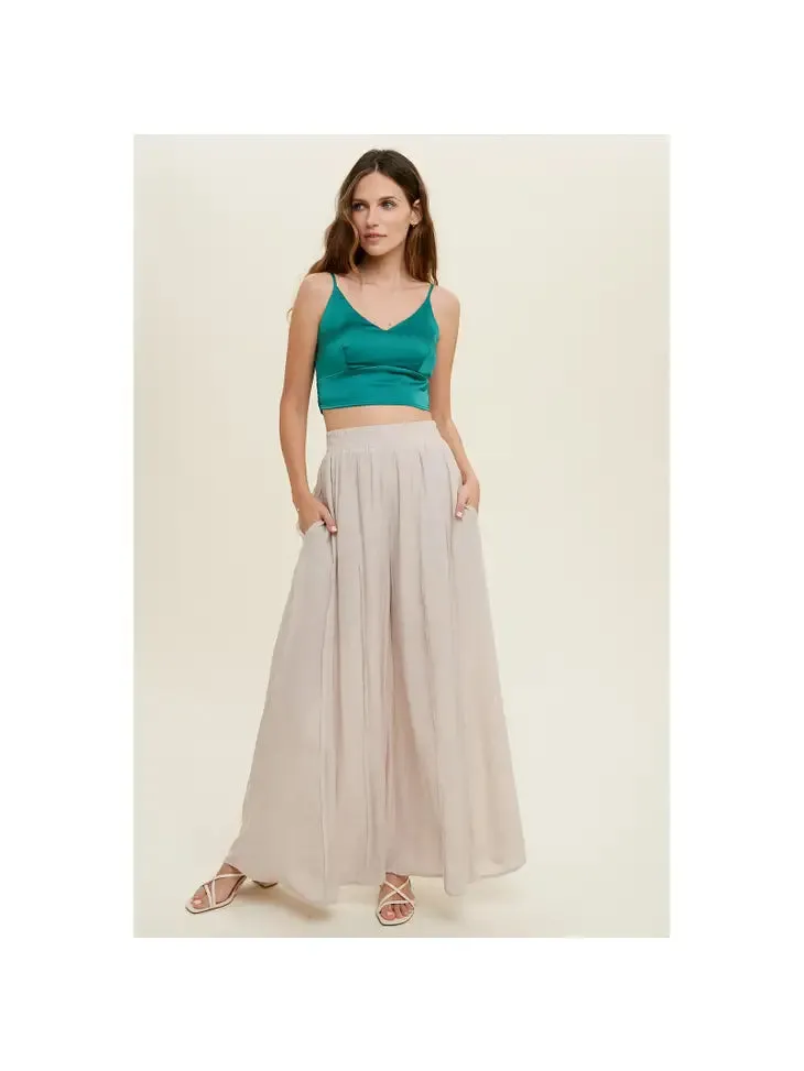 Comfy Wide Leg Pants - Champagne