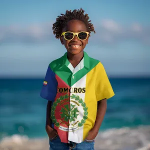 Comoros Coat Of Arms Flag Style Kid Hawaiian Shirt LT15