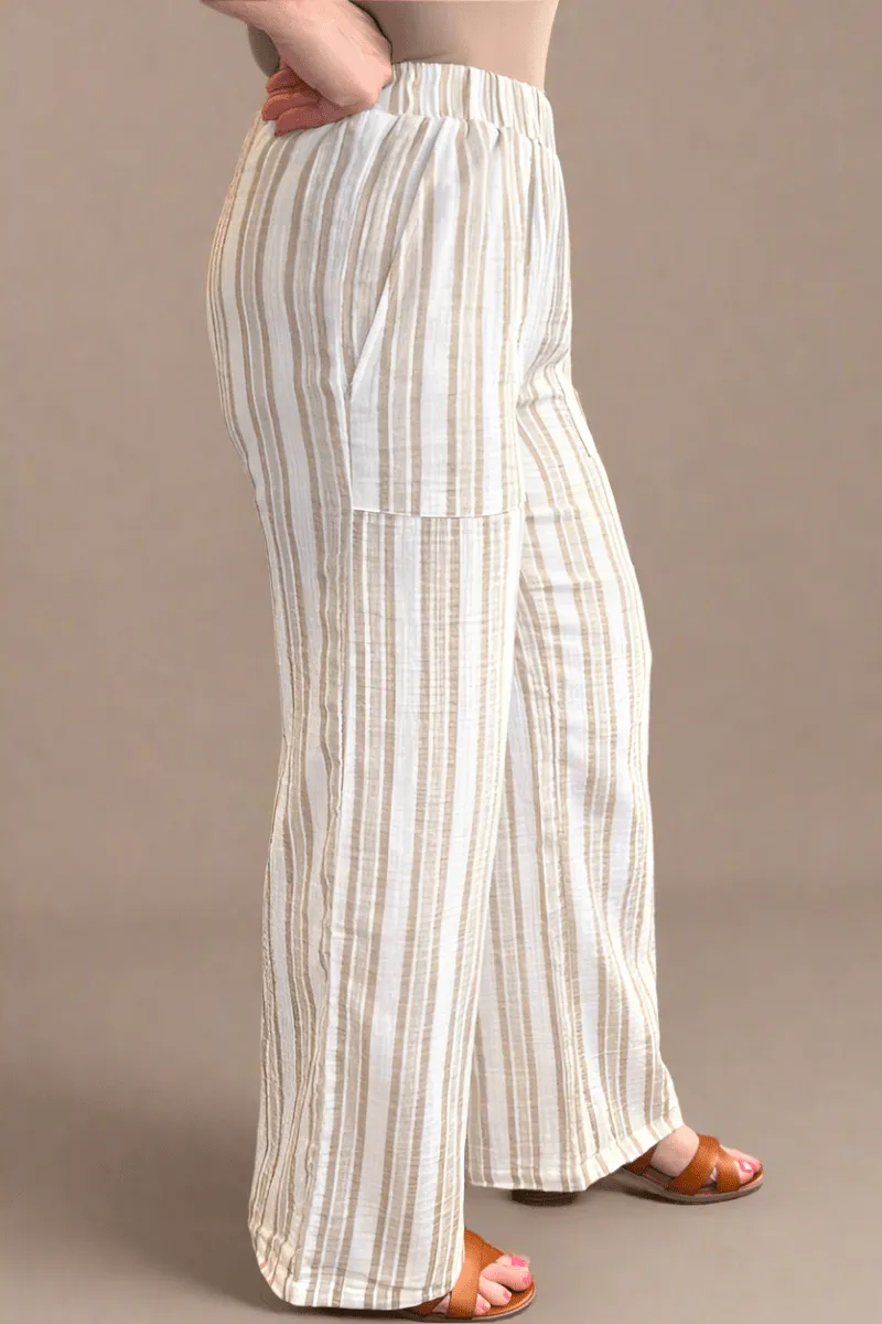 Cotton Gauze Wide Leg Pants