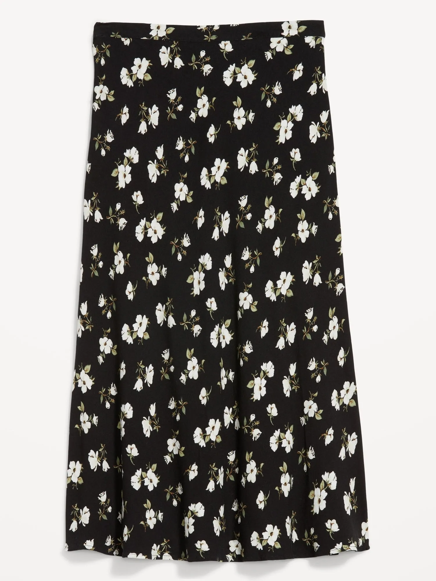 Crepe A-Line Midi Skirt