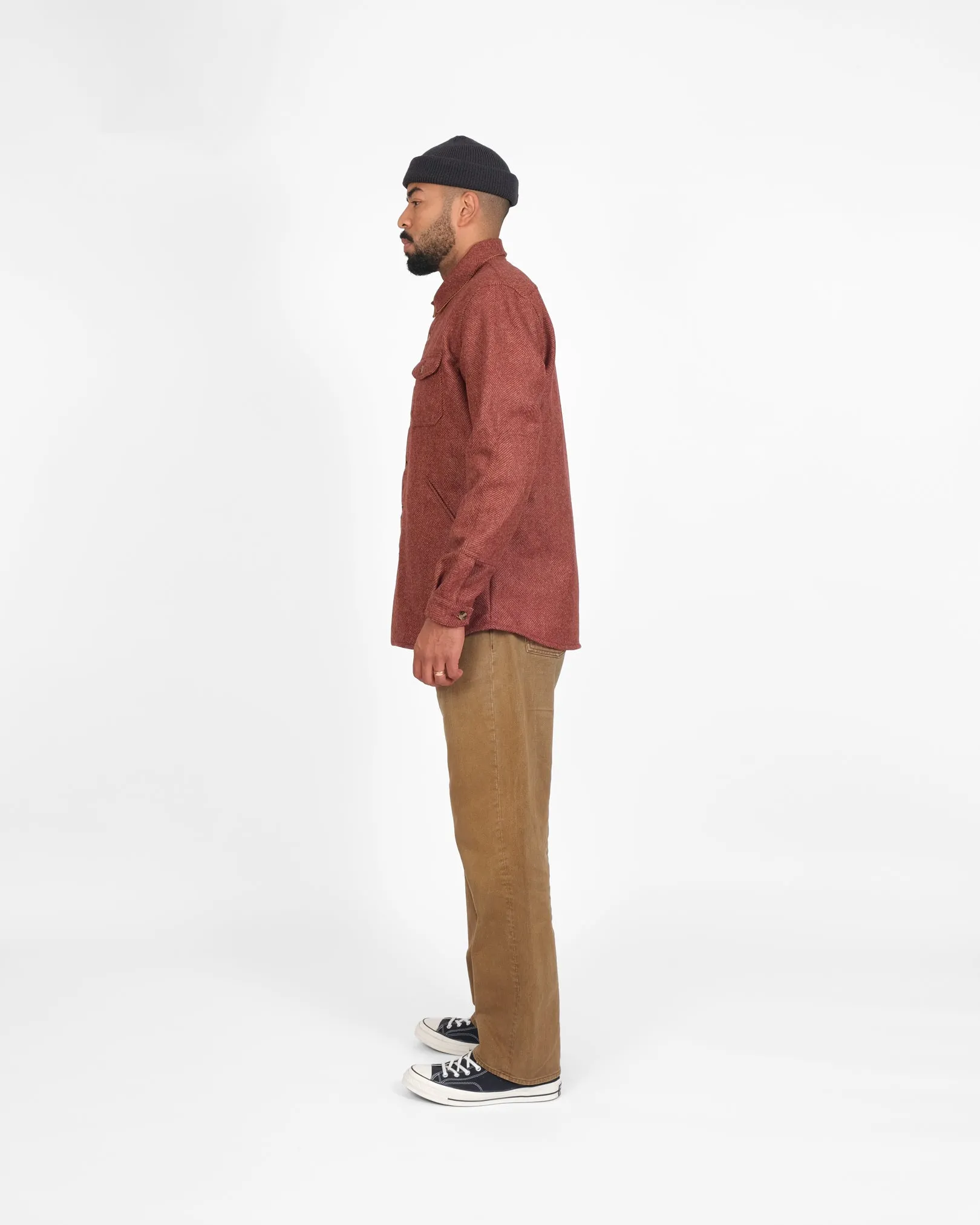 Crissman Overshirt - Brick Herringbone