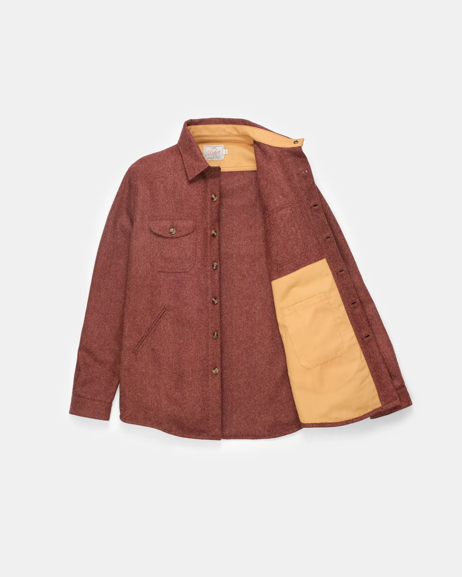 Crissman Overshirt - Brick Herringbone
