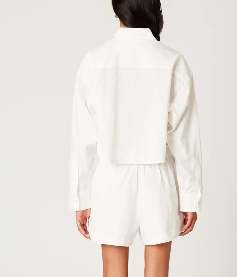 Cropped Collared Button Up Top