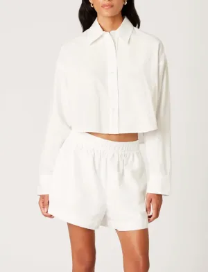 Cropped Collared Button Up Top