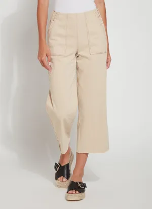 Cropped Zig Zag Denim Wide Leg - Arizona Sand (25" Inseam)
