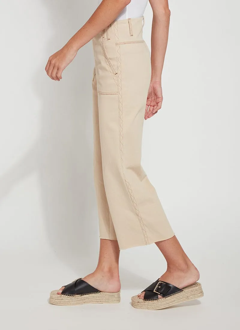 Cropped Zig Zag Denim Wide Leg - Arizona Sand (25" Inseam)