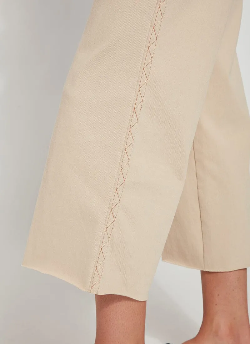 Cropped Zig Zag Denim Wide Leg - Arizona Sand (25" Inseam)